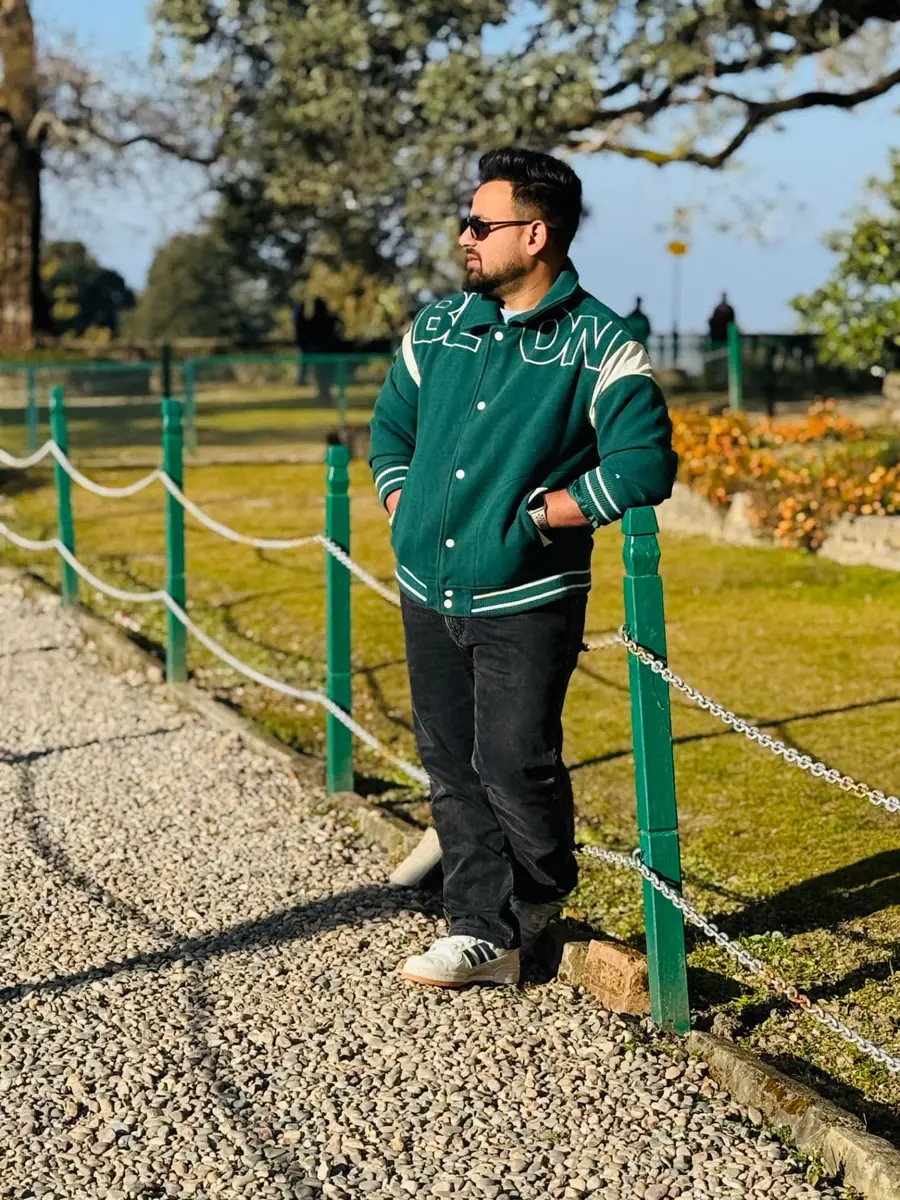 Fatik Rahman at a garden in the mountains of North India